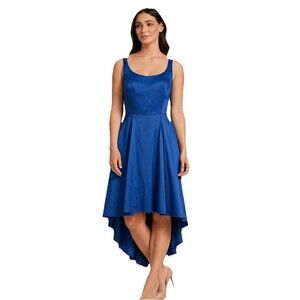 Blue Satin Party Event Dress High Low Hem Juniors Size 15/17